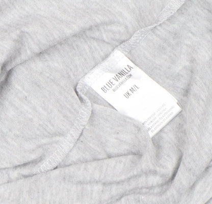 Blue Vanilla Women's Grey Beaded Flower Relaxed Fit T-Shirt Size M/L