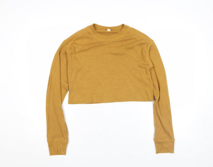 Womens UK Size XS Uniqlo Brown Cropped T-Shirt