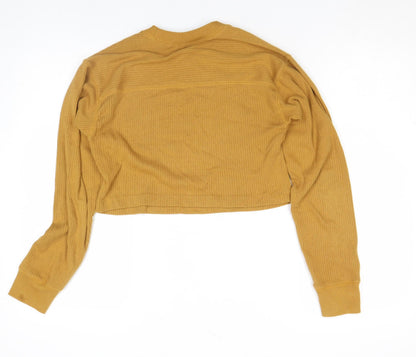 Womens UK Size XS Uniqlo Brown Cropped T-Shirt
