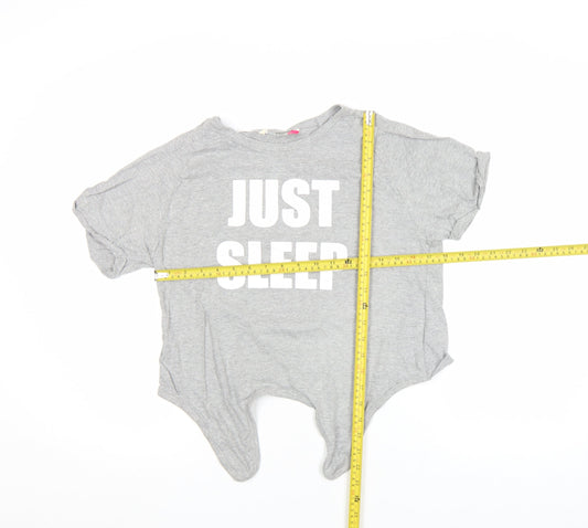 Cosy n Dozy Girls Grey Just Sleep Graphic T-Shirt 13 Years