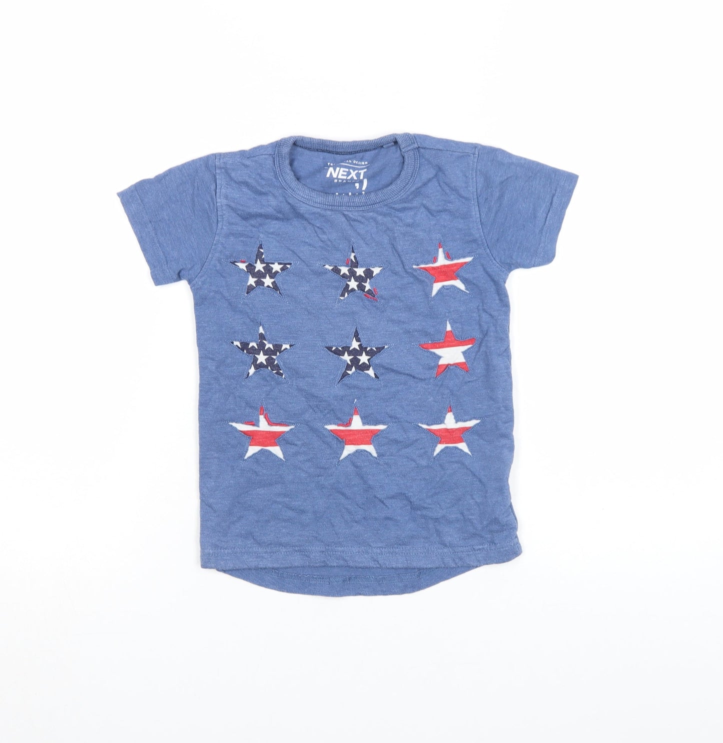 Next Girls Blue Star Print Cotton Blend T-Shirt 4-5 Years