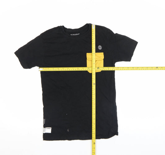 Primark Boys Black Gaming Graphic T-Shirt 10-11 Years Short Sleeve