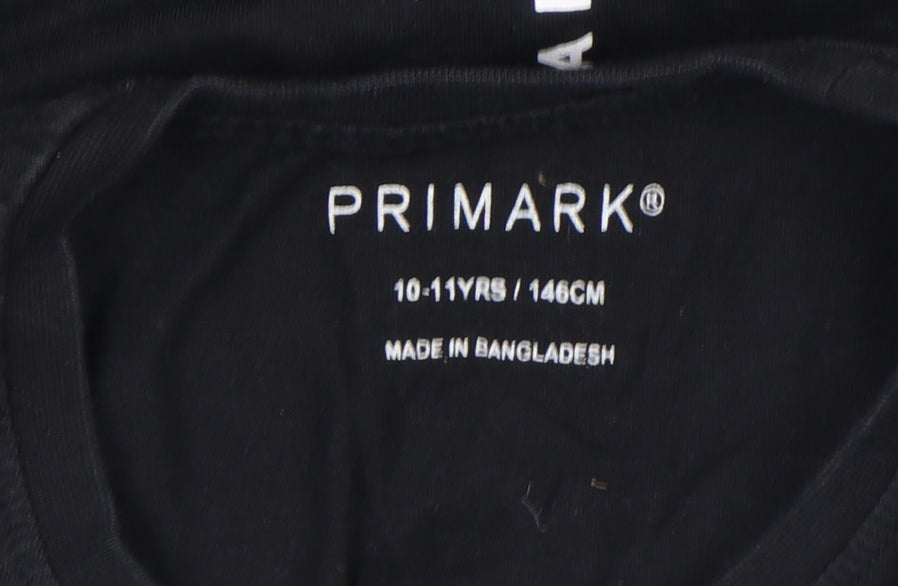 Boys UK Size 10-11 Years Primark Black Basic T-Shirt