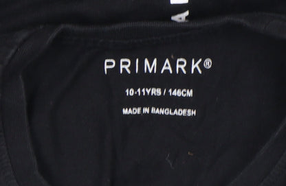 Boys UK Size 10-11 Years Primark Black Basic T-Shirt