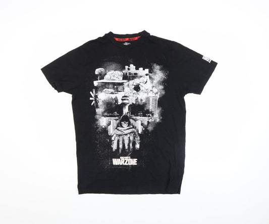 Boys UK Size XS Activision Black Basic T-Shirt