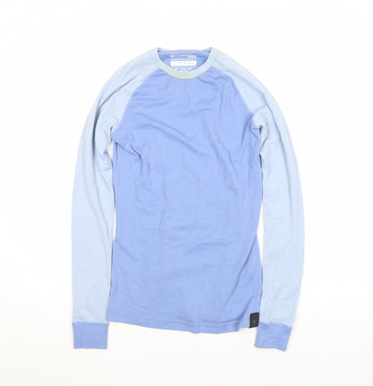 Mountain Warehouse Women's Blue Merino Wool Long Sleeve Thermal Top - Size 8