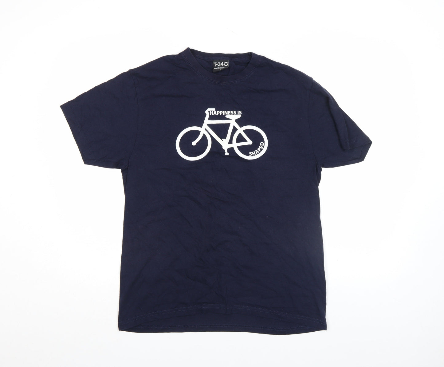 Unisex Adults UK Size M T-34 Blue Basic T-Shirt
