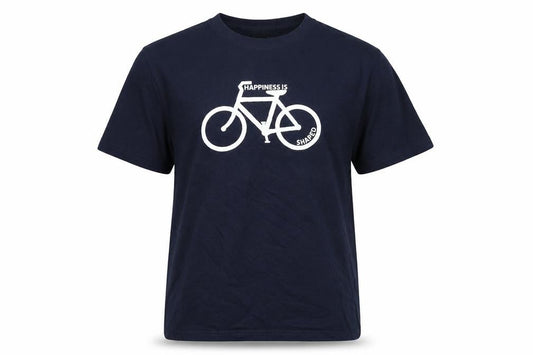 Front view of T-34 unisex blue cycling graphic cotton t-shirt m