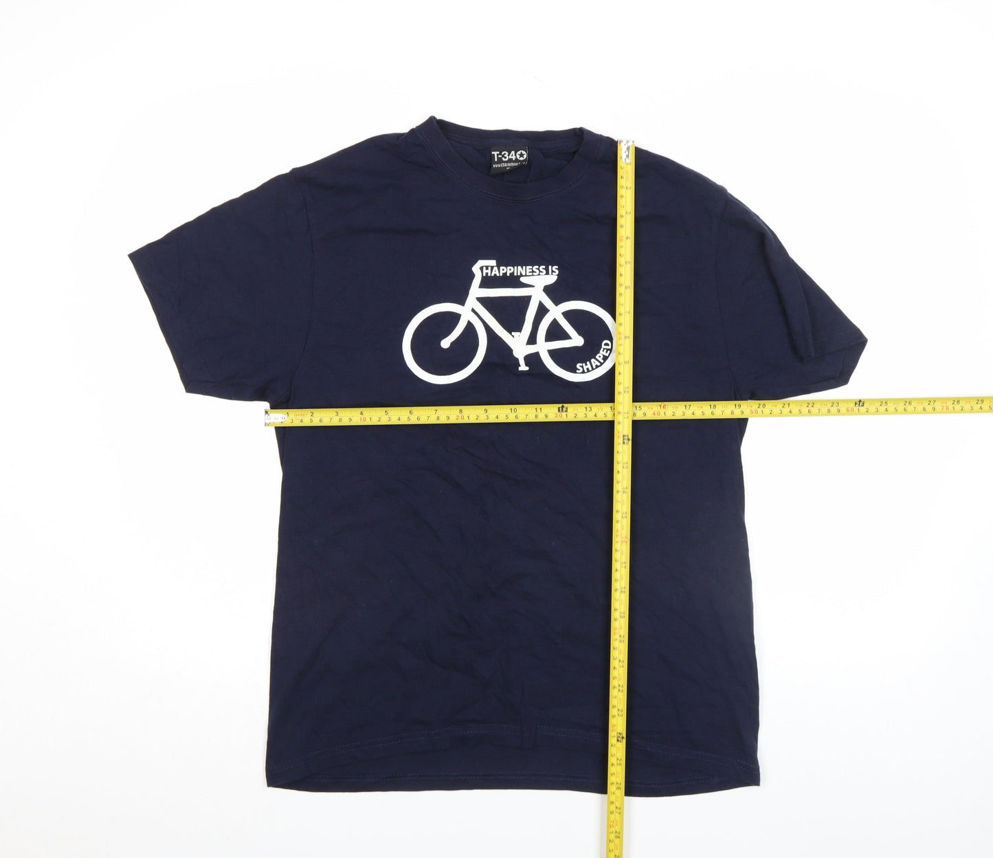Unisex Adults UK Size M T-34 Blue Basic T-Shirt