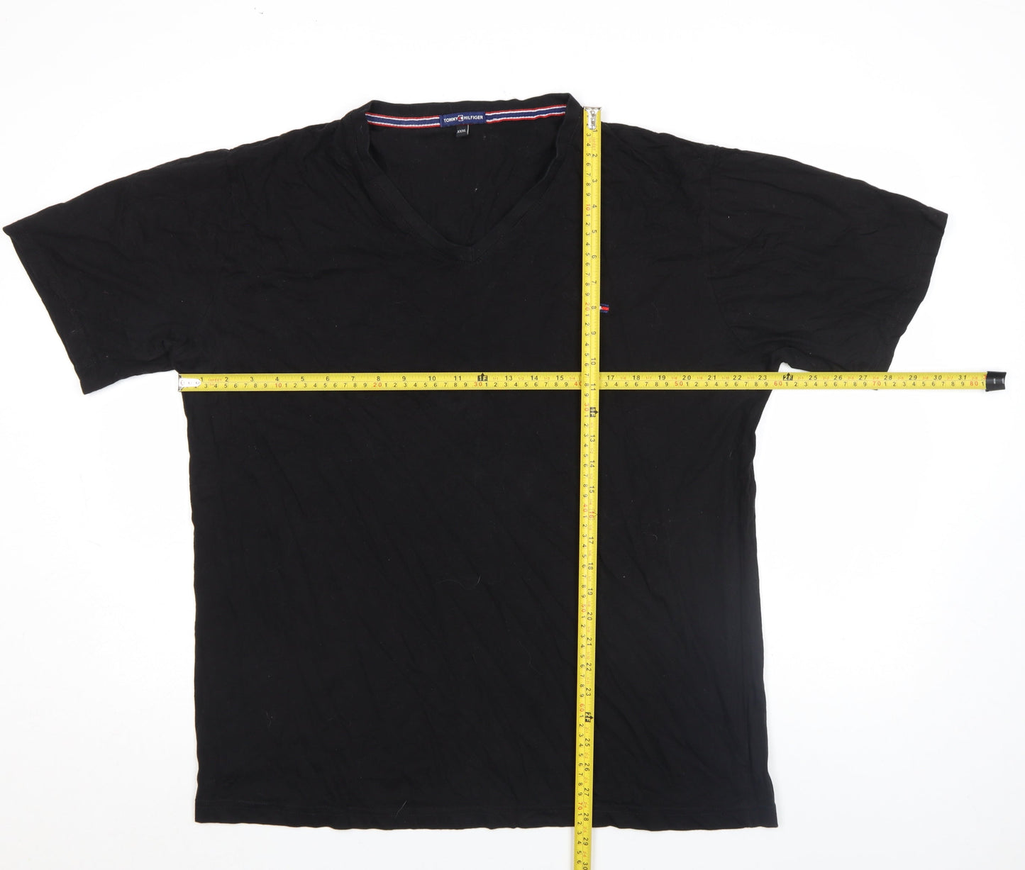 Tommy Hilfiger Men's Black 3XL V-Neck Cotton T-Shirt