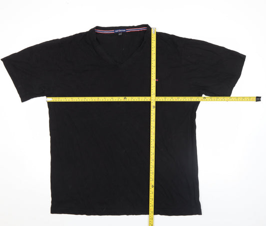 Tommy Hilfiger Men's Black 3XL V-Neck Cotton T-Shirt