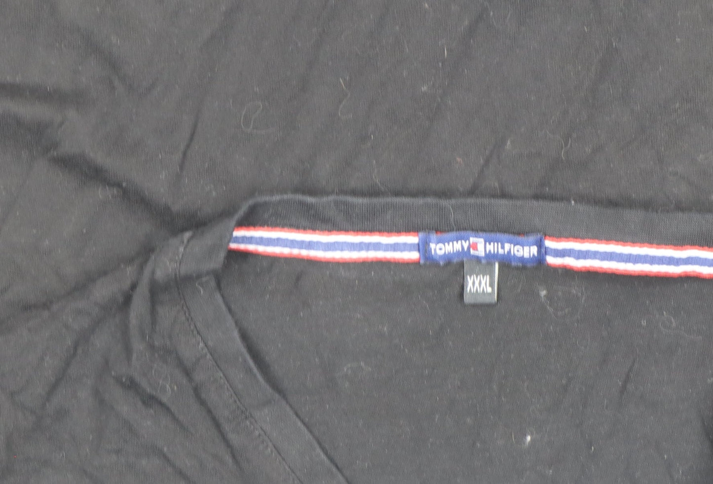 Tommy Hilfiger Men's Black 3XL V-Neck Cotton T-Shirt