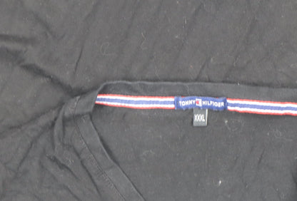 Tommy Hilfiger Men's Black 3XL V-Neck Cotton T-Shirt
