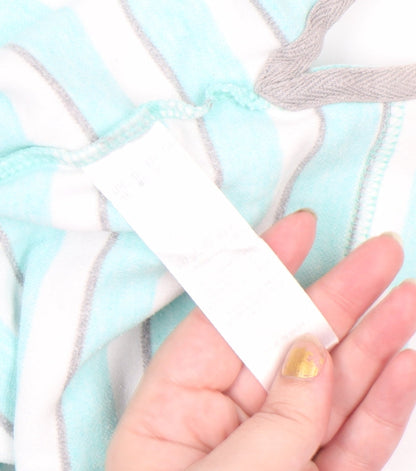 DASH Women’s Blue Striped Polo Shirt Size 16 Cotton Short Sleeve