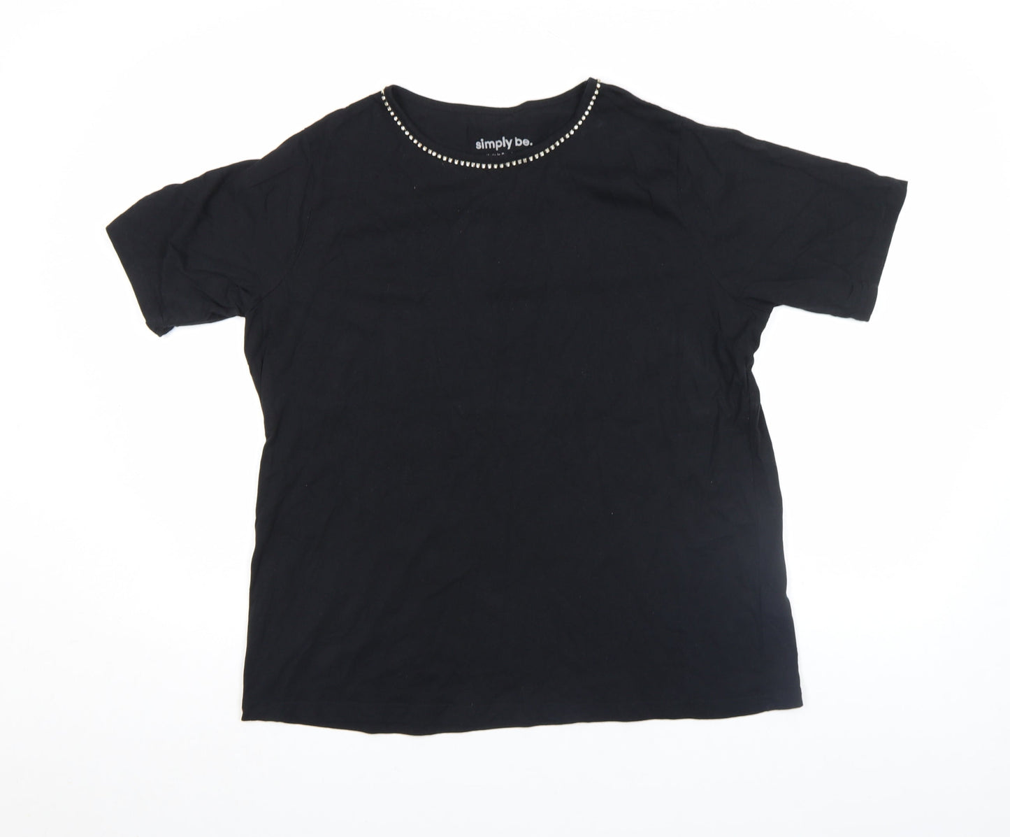 Womens UK Size 16 Simply Be Black Basic T-Shirt