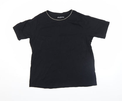 Womens UK Size 16 Simply Be Black Basic T-Shirt