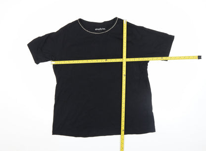 Womens UK Size 16 Simply Be Black Basic T-Shirt