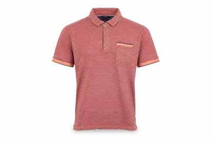 Marks and Spencer Autograph Men's Orange Striped Cotton Polo Shirt Size L