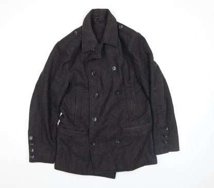 Mens UK Size M DREAMWEAVER LONDON Grey Pea Coat