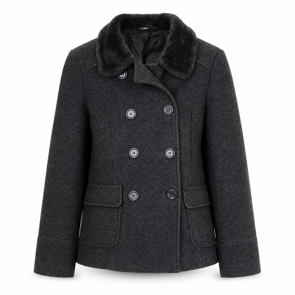Womens UK Size 14 BHS Grey Pea Coat