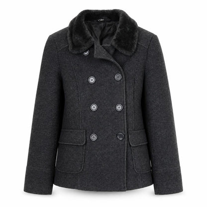 Womens UK Size 14 BHS Grey Pea Coat