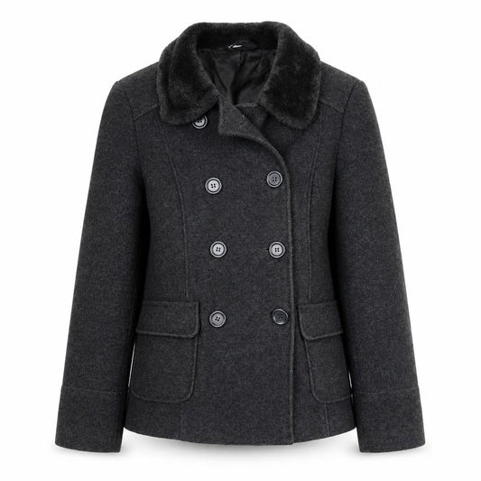Womens UK Size 14 BHS Grey Pea Coat