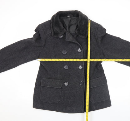 Womens UK Size 14 BHS Grey Pea Coat