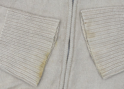 B·B Men’s Beige Cotton Full Zip High Neck Jumper 2XL