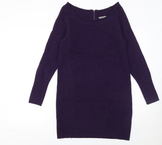 Gap Women's Purple Wool Jumper Dress XS Long Sleeve Knit