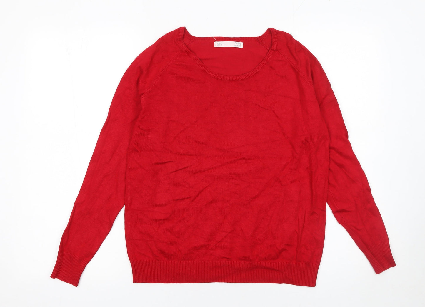 Womens UK Size 12 Sfera Red Pullover Jumper