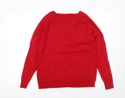 Womens UK Size 12 Sfera Red Pullover Jumper