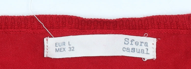 Womens UK Size 12 Sfera Red Pullover Jumper