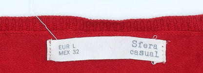 Womens UK Size 12 Sfera Red Pullover Jumper