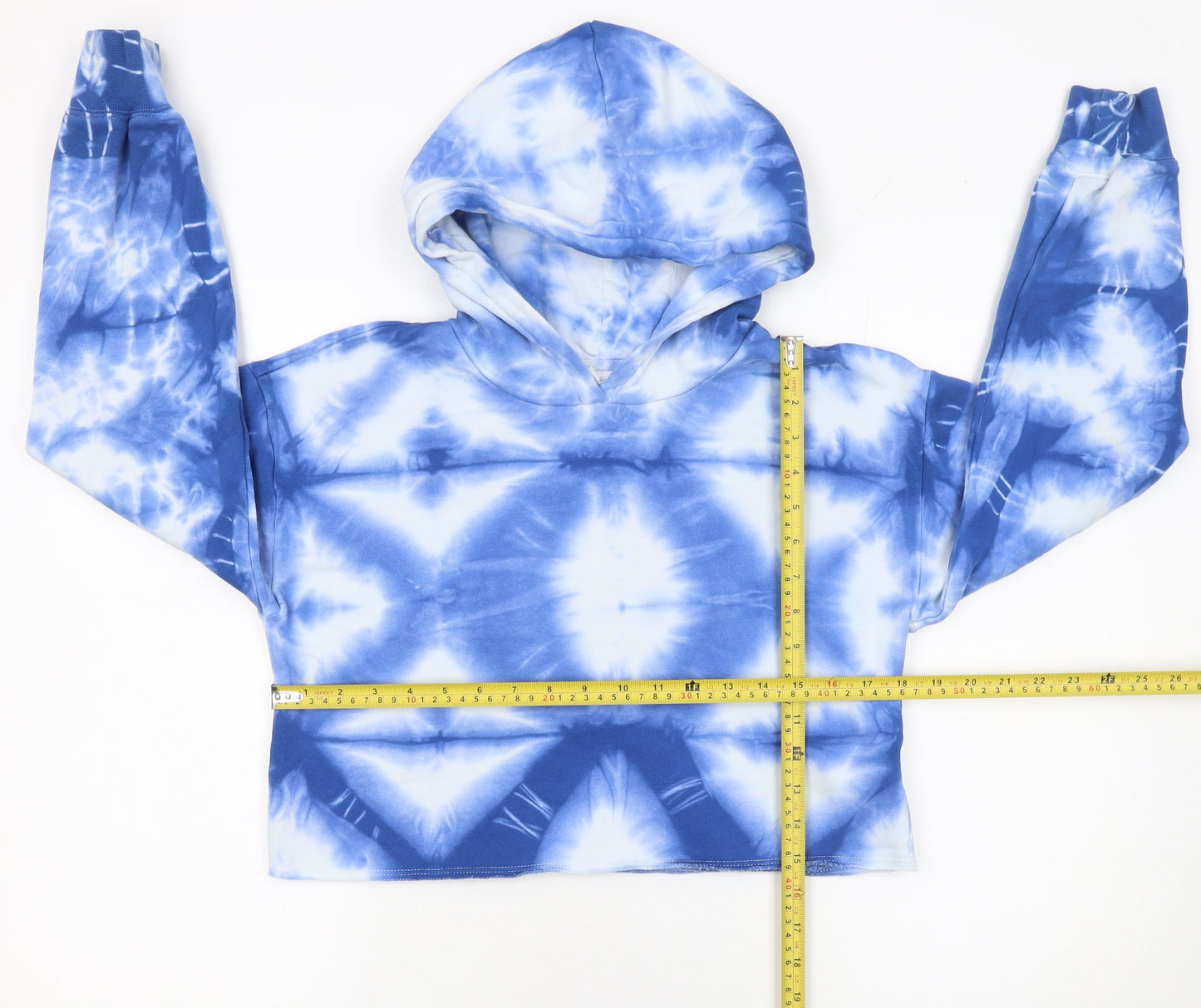 GAP Teen Girls Blue Tie-Dye Fleece Pullover Hoodie Size 12 Years