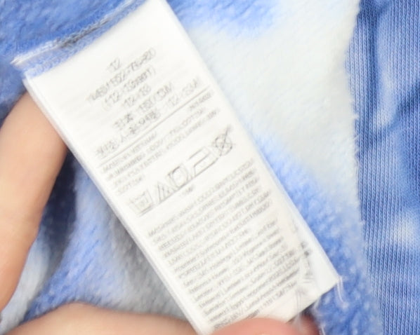 GAP Teen Girls Blue Tie-Dye Fleece Pullover Hoodie Size 12 Years