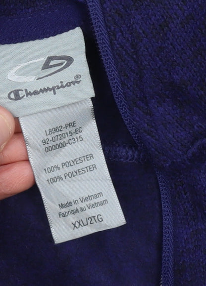 Champion Women Purple 2XL Basic Fleece Full Zip Active Jacket