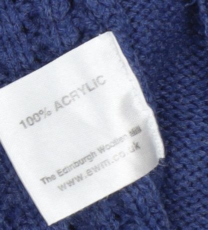 Isle Essentials Women Blue Cable-Knit Open Cardigan M 14-16