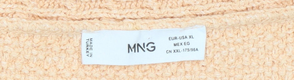 Womens UK Size 14 MNG Beige Cardigan Jumper