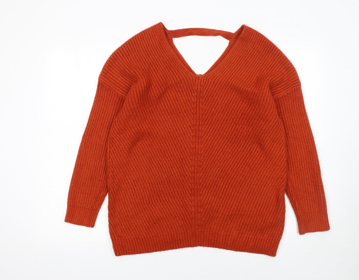 Womens UK Size S New Look Orange Pullover Jumper