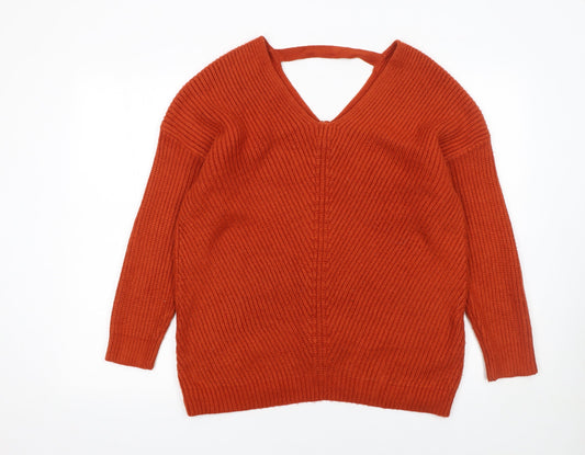 Womens UK Size S New Look Orange Pullover Jumper