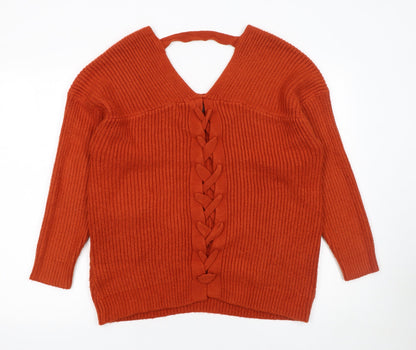 Womens UK Size S New Look Orange Pullover Jumper