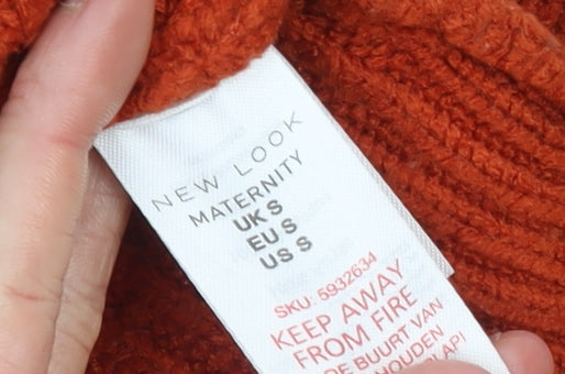 Womens UK Size S New Look Orange Pullover Jumper