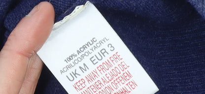 River Island Men's Blue V-Neck Acrylic Knit Jumper Size M