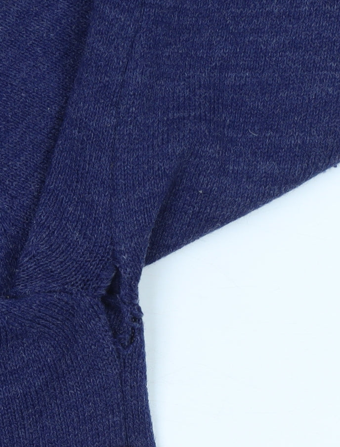 River Island Men's Blue V-Neck Acrylic Knit Jumper Size M