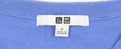 Uniqlo Men's Blue Wool Crew Neck Pullover Jumper Size S