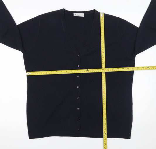 BHS Women’s Black V-Neck Button Cardigan Size 20 Acrylic Knit