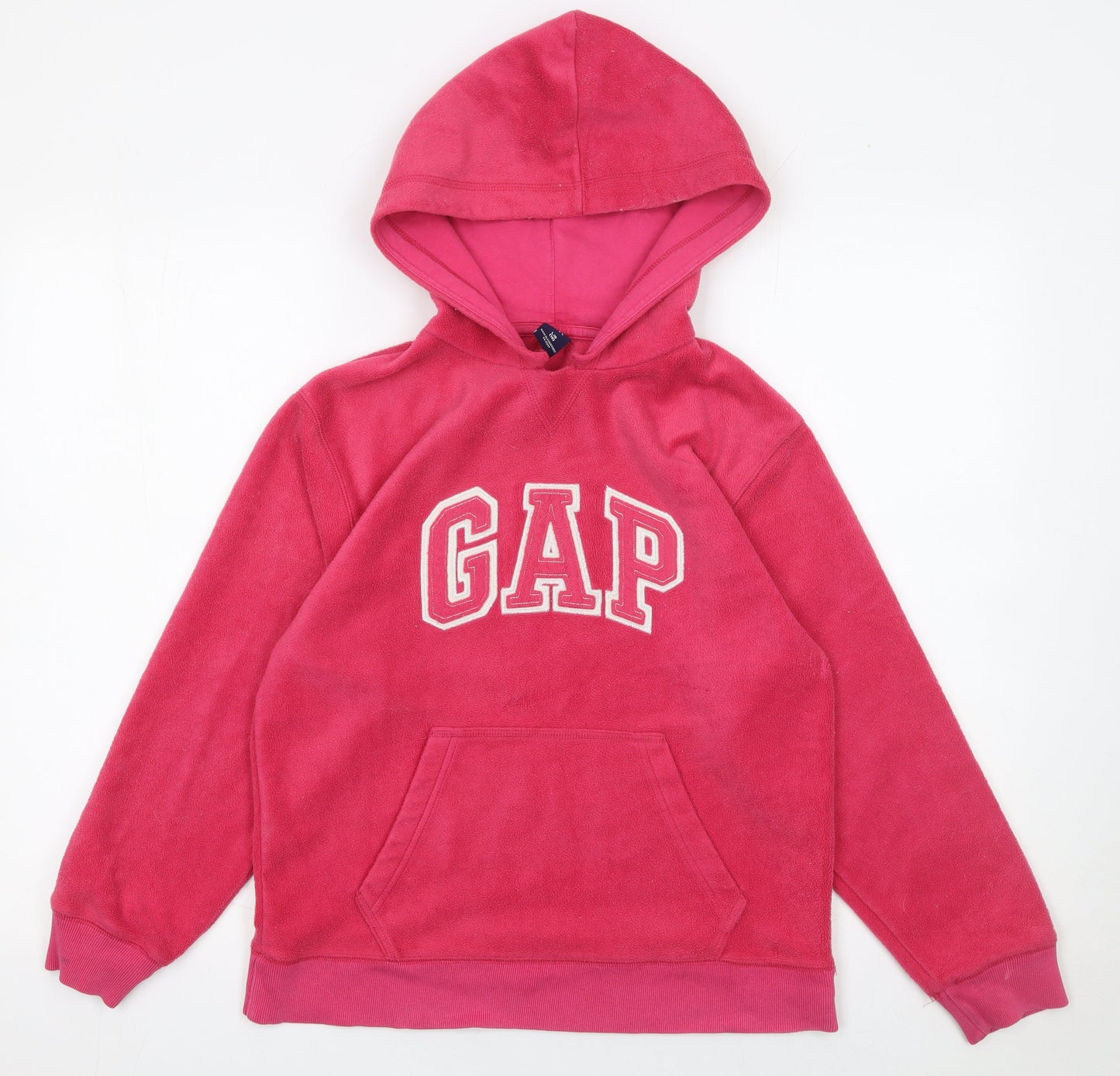GAP Kids Girls Pink Fleece Pullover Hoodie Size 10 Years Logo Hooded Sweatshirt