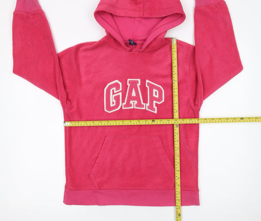 GAP Kids Girls Pink Fleece Pullover Hoodie Size 10 Years Logo Hooded Sweatshirt