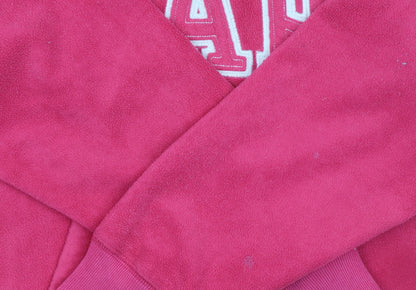 GAP Kids Girls Pink Fleece Pullover Hoodie Size 10 Years Logo Hooded Sweatshirt