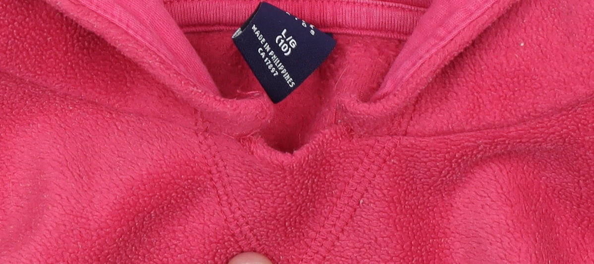 GAP Kids Girls Pink Fleece Pullover Hoodie Size 10 Years Logo Hooded Sweatshirt